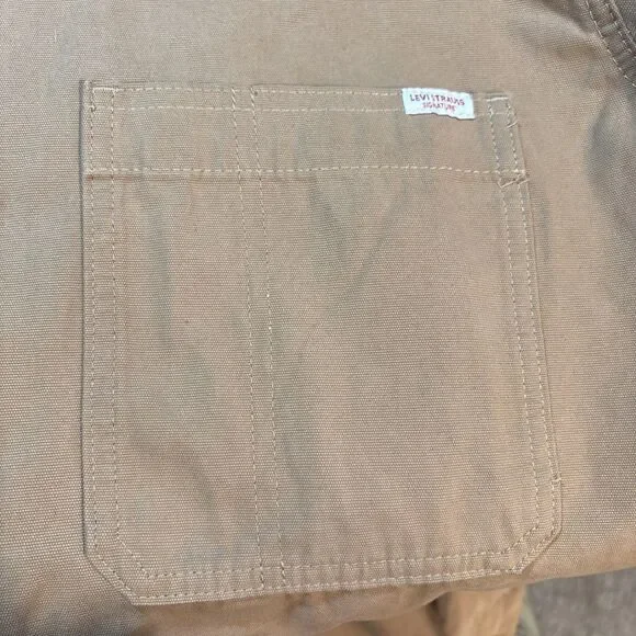 Levi Strauss Utility Shirt Jacket Canvas Snap Up Signature Collection Tan XL NWT - Picture 8 of 16